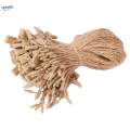 2x100 Pcs Hang Tag Jute String Snap Lock Pin Loop Fastener Hook Tie Square End.