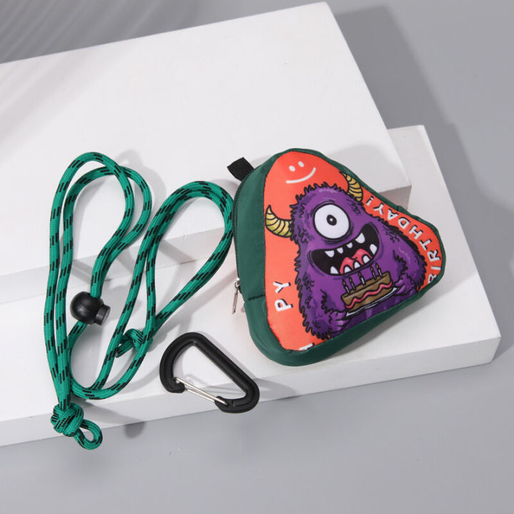 Cartoon%20Monster%20Canvas%20%20%203D%20Triangle%20Cute%20Key%20Bag%20Pendant%20With%20Keychain%20Earphone%20Storage%20Bag%20Portable%20Wallet%20-%20Image%208