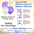 Birthday Decoration Combo Pack With Purple Birthday Banners, Silver Curtains, Metallic Balloons Full Package- (Pack of 22 Pcs). 