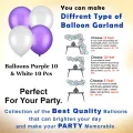 Birthday Decoration Combo Pack With Purple Birthday Banners, Silver Curtains, Metallic Balloons Full Package- (Pack of 22 Pcs).