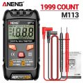 【Exclusive】 ANENG M113 / Digital Multimeter RMS Mini Current Voltage Tester 1999 Counts Auto-Ranging Voltage Meter. 
