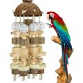 Bird Parrot Toy, Large Parrot Toy Natural Wooden Blocks Bird Chewing Toy Parrot Cage Bite Toy Suits for Macaws Parrots. 
