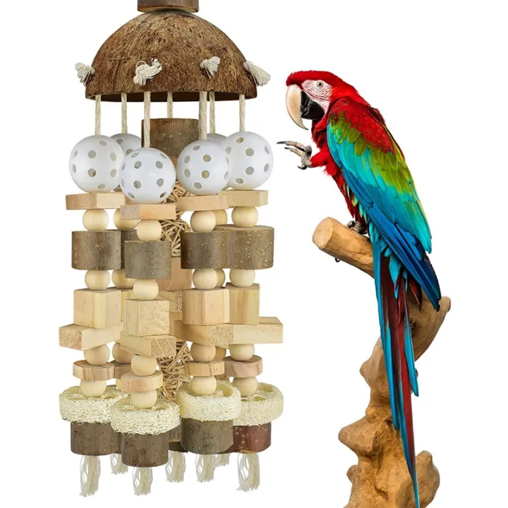 Bird%20Parrot%20Toy,%20Large%20Parrot%20Toy%20Natural%20Wooden%20Blocks%20Bird%20Chewing%20Toy%20Parrot%20Cage%20Bite%20Toy%20Suits%20for%20Macaws%20Parrots%20-%20Image%203