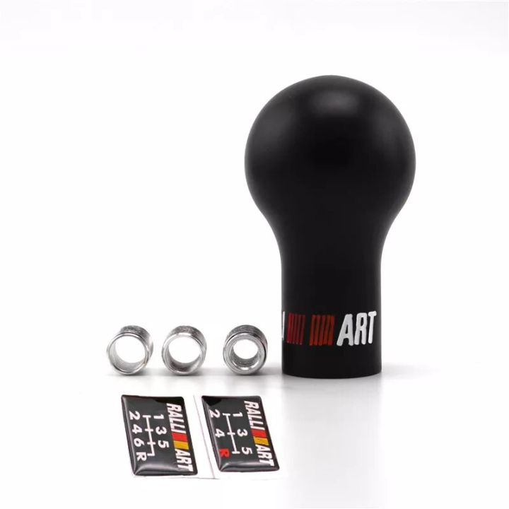 Ralliart Carbon Look Manual Transmission Gear Shift Knob Shifter Lever Head For Mitsubishi-black