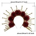 Colorful Halo Crown Headband Sun Goddess Crown Bohemian Wedding Halloween Accessories Plastic Spike Headdresses DIY Lolita Tiara. 