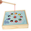 Wooden Board Bead Game Interactive Magnetic Fishing Game 2 in 1 Color Matching Safe for Home for Toddlers.