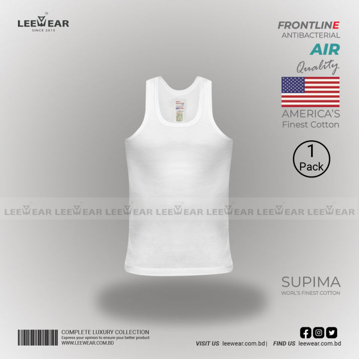 1 PIECE ANTIBACTERIAL FRONTLINE AIR VEST SUPIMA WORLD'S FINEST COTTON ...