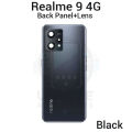 For Realme 9 4G RMX3521 Side Frame + Back Panel Housing + Camera Glass Back shell Replacement Spare Parts.