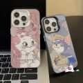 Cartoon Couple Painting Luxury Metal Lens Folding Stent Case Redmi 10C 13C 9C 10 12 9 12C 10A A1 9A 9T Note 12 13 10 11 10s 9 11s 8 Pro Poco C55 C65 M3 Pro Cute Kitty Cat Soft Case. 