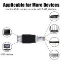 RJ45 Male to USB AF Adapter(Black). 