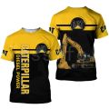 Summer New Men's T-shirt Short Sleeve 3D Print Street Work Clothes Excavator Equipment Harajuku Fashion Loose Oversized T-shirts. 