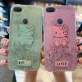 Phone case OPPO A5S Shiny Ring Case Glitter Soft Transparent Hello Kitty Cases For OPPO A5S Back Cover Stars Moon Girls. 