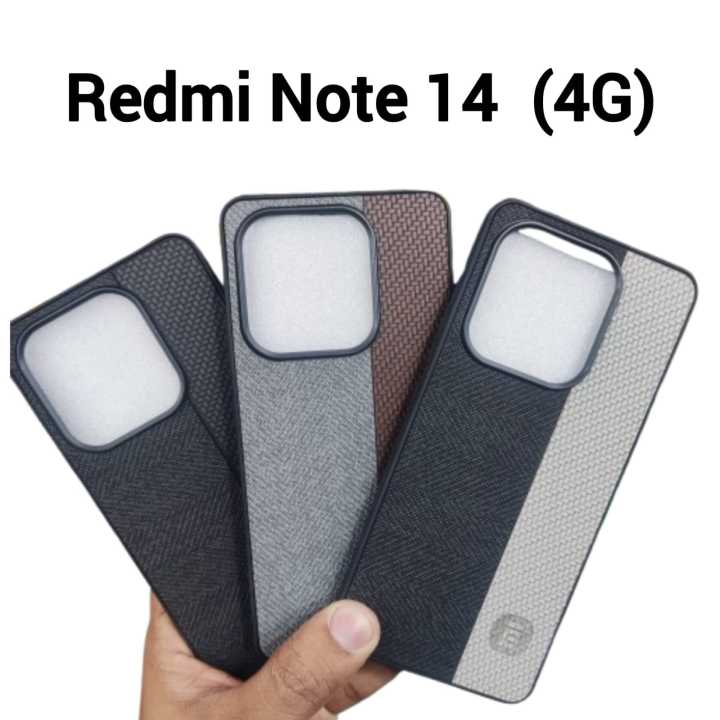 For Xiaomi Redmi Note 14 4G Luxury Ultrathin Leather Grain TPU Design Anti-Fingerprint Back Cover Camera Protective Phone Case