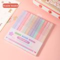 Fluorescent Highlighter Pens New Stationary Supplies Aesthetic Colored Markers Pens Kawaii Double Headed Pastel Highlighters Students. 