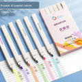 6PCS Highlighter Light Color Kawaii Markers DIY Album Diary Double Ended Highlighter Student Stationery School Office Supplies Yao Store.