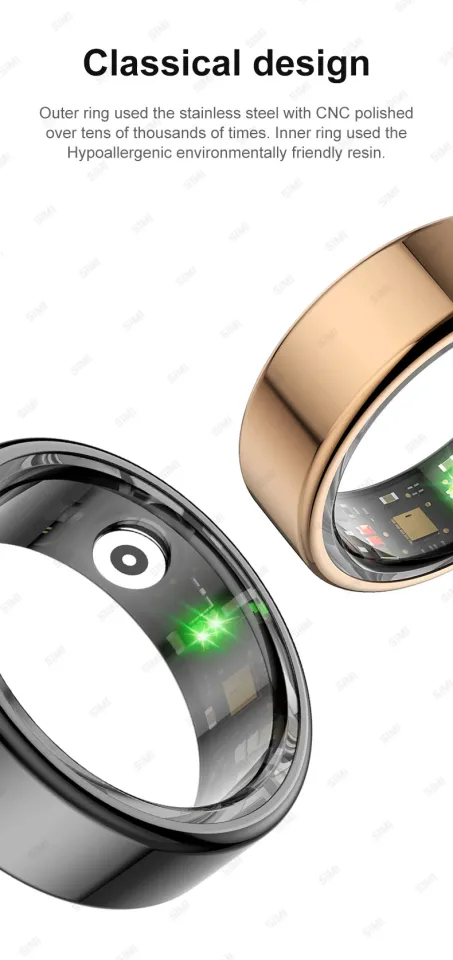 Smart Ring Men Women Heart Rate Blood Oxygen Sleep Health Monitor