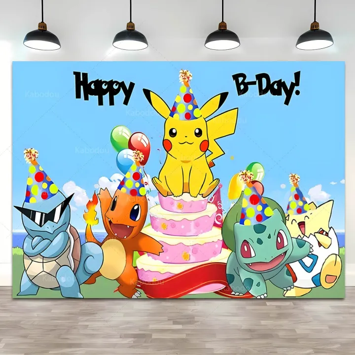 Happy%20Birthday%20Party%20Pokemon%20Backdrop%20Decoration%20Kids%20Boy%20Baby%20Shower%20Pikachu%20Anime%20Photography%20Background%20Banner%20Vinyl%20Poster%20-%20Image%202