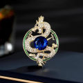 Brooch luxury sense of luxury, vintage court, Chinese style, zodiac, auspicious dragon, crystal collar pin, accessories, suits, corsage, pins.