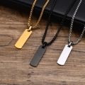 Trendy Simple Stainless Steel Black Cross Pendant Chain Necklace For Men.