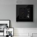 Wall Socket 5 Pin With Type-C and USB Charging Universal Power Socket Electrical Outlet.