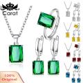 Carat Charm Ring Charming Bride Jewelry Rhinestone Necklaces Dangle Earrings Sets. 