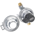 2-Stage Automatic Changeover LP Propane Gas Regulator, 1/4 Inch SAE Inverted Flare for Camper Trailer Car.