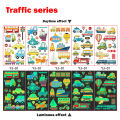 5pcs Luminous Tattoo Sticker Child Kid Temporary Fake Tattoos Glow Paste on Face Arm Leg for Children Body Art. 