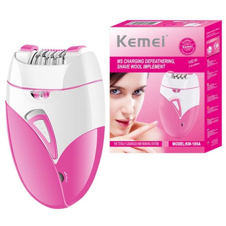 【sought-after】 Kemei Electric Female Epilator For Women Facial Full Body Hair Remover Underarms Hair Removal Legs Rechargeable