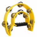 Artist ATB005 Single-Ring Half Moon Tambourine - Black/ Yellow / White/ Red. 