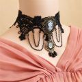 YiYaoFa Choker Necklace Gothic Jewelry Vintage Lace Necklace Pendant Women Accessories False Collar Statement Necklace GN-22.