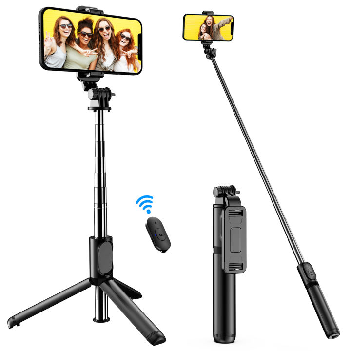 Q07 Tripod Selfie Stick 100cm with Detachable Bluetooth Shutter for Smartphone & Camera