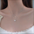 European and American Diamond Butterfly Pendant Necklace Cuban Butterfly Necklace Hip Hop Jewelry. 
