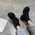 Martin Boots Women leather boots for women Korean Style Fashion Black Shoes for Women Short Boots Thick Bottom High Quality Breathable New Female Handsome kasut perempuan. 