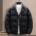 Men Jacket Letter Print Windproof Elastic Cuff Jacket Coat. 