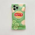 3D Cute Cartoon Potato Chips Unzip Pinch Bag Model Phone Case for IPhone 14 13 12 11 Pro/Max XR XS/Max Soft TPU Back Cover. 