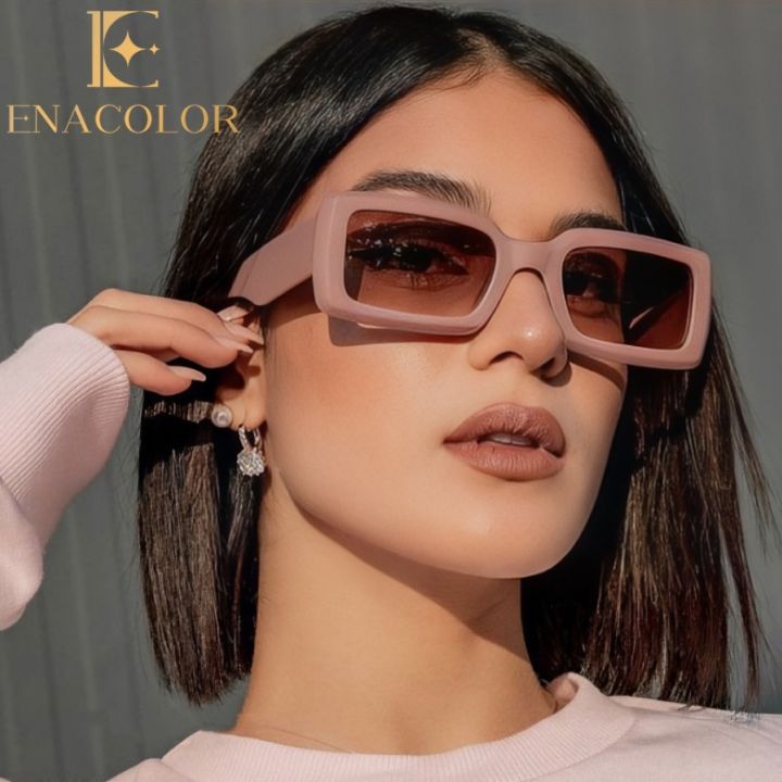 Enacolor  Square Fashion Sunshade Sunglasses Retro Fashion Trend for Women  Gifts  New  2025