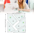 White Quilting Cutting Template Measurement Accuracy Acrylic 24cm Acrylic Sewing Ruler Acrylic Quilt Templates for Home.