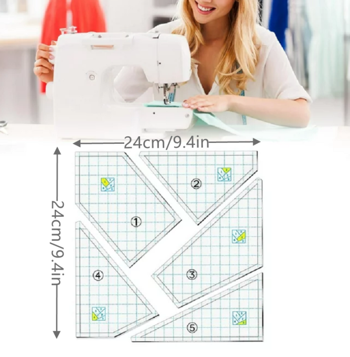 White%20Quilting%20Cutting%20Template%20Measurement%20Accuracy%20Acrylic%2024cm%20Acrylic%20Sewing%20Ruler%20Acrylic%20Quilt%20Templates%20for%20Home%20-%20Image%204