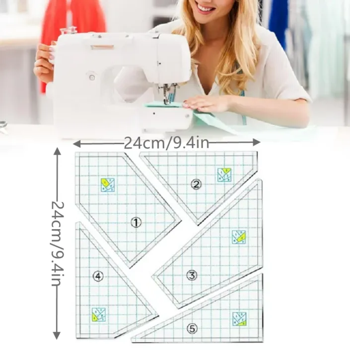 White%20Quilting%20Cutting%20Template%20Measurement%20Accuracy%20Acrylic%2024cm%20Acrylic%20Sewing%20Ruler%20Acrylic%20Quilt%20Templates%20for%20Home%20-%20Image%204
