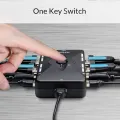 【VisioN Shop】Unnlink 4 Port VGA KVM Switch 4X1 USB 2.0 Hub Box Selector Adapter USB 2.0 KVM 4 In 1 Out VGA for 4 Hosts Computer Laptop PC. 