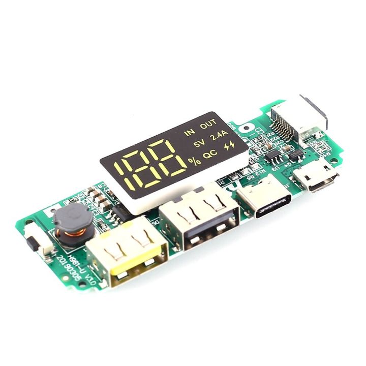 LED Dual USB 5V 2.4A Micro/Type-C USB Mobile Power Bank 18650 Charging Module Lithium Battery Charger Board Circuit Protection