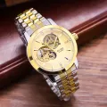 Baino BYINO new fashion men's watch multi-functional waterproof luminous mechanical watch hollow visual diamond watch. 