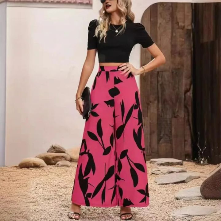 2024%20Fashion%20Print%20Casual%20Wide%20Leg%20Pant%20for%20Women's%20Trousers%20Spring%20Summer%20High%20Waist%20Slim%20Simple%20New%20in%20Female%20Pants%20Pantalon%20-%20Image%204