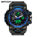 Sanda Men's Watches 50M Waterproof Quartz Wristwatch Sport Military LED Digital Watch for Male Relogios Masculino 3169. 