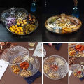 Transparent Acrylic Plate Dry Fruit Plate Compartment With Cover - Serve Dry Fruits In Style With A Transparent Acrylic Plate.