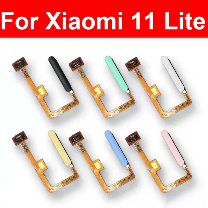 Fingerprint Sensor Flex Cable For Xiaomi Mi 11 Lite M2101K9AG Mi 11 Lite 5G M2101K9G Home Return Flex Ribbon With Power Button