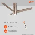 Orient Aeroslim BLDC Motor 48" Smart Inverter Ceiling Fan with IOT, Remote & Under Light (Brown). 