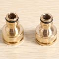 2 Pack Brass Garden Hose/Tap Connector 1/2 Inch and 3/4 Inch 2-in-1. 