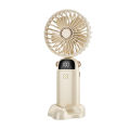 3000mAh Handheld Mini Fan Foldable Portable Neck Hanging Fans 5 Speed USB Rechargeable Fan with Phone Stand and Display Screen. 