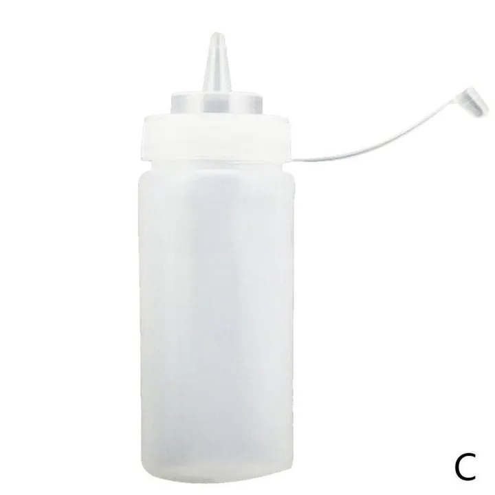 【happy one】8-24oz Food Grade Plastic Squeeze Sauce Bottle Ketchup Jam Mayonnaise Olive Dispenser Bottle Accessories